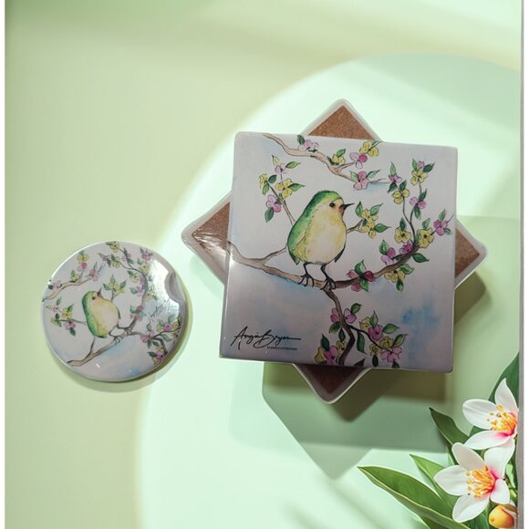 Bird Tumbler Set – Tumbler, Coaster, Car Coaster by Angie Bryan Creations - Picture 5 of 13